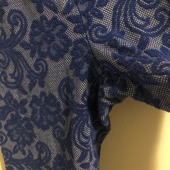 KTOO high waist cobalt blue lace overlay leggings - Picture 9 of 10